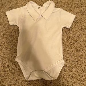 Kissy kissy white collared onesie